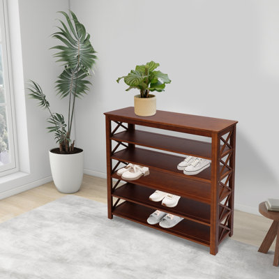 6-Tier Bamboo Shoe Rack Organizer, Large-Capacity Space-Saving Storage Shelf For Entryway, Living Room, Bedroom