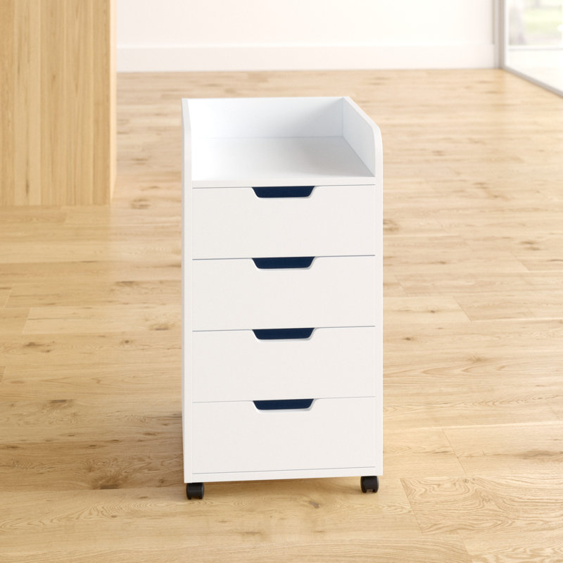 Fordham 40 cm W 4 -Drawer Solid Wood Filing Cabinet, White
