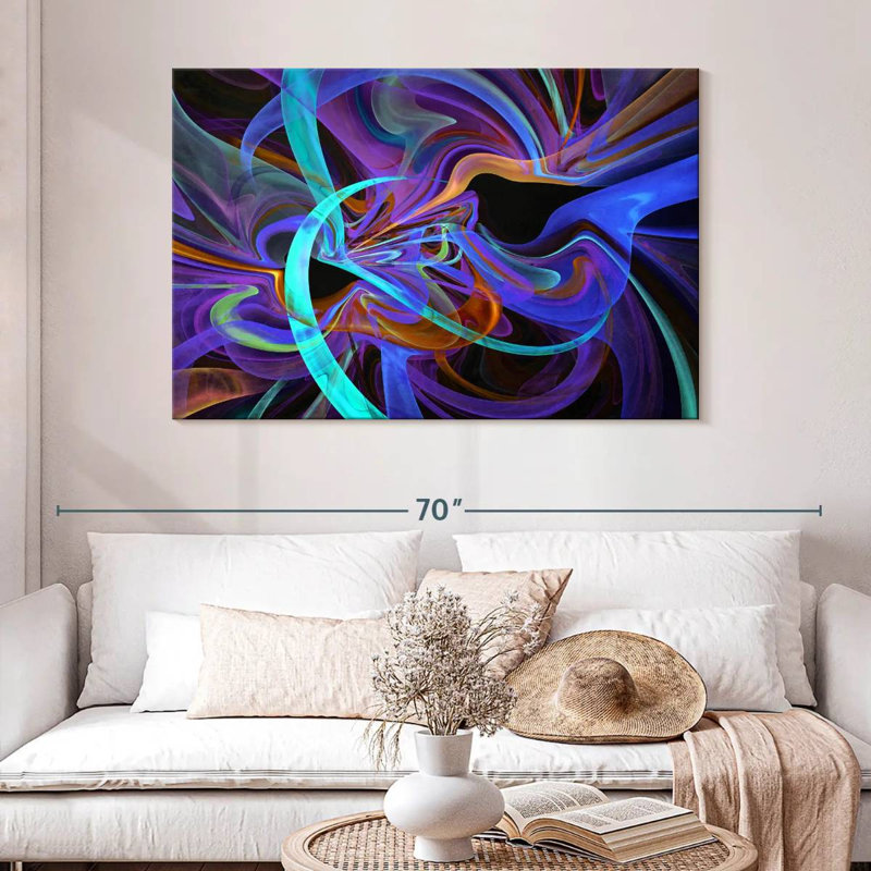 Avery Neon Vortex Abstract, 32" H x 48" W