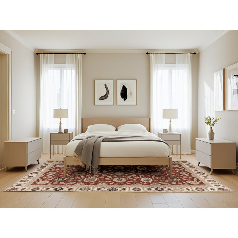 Tapis brun lavable à la machine, Rectangle de 5 pi x 8 pi