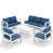 Cadre blanc / coussin bleu est en rupture de stock