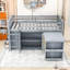 Twin Loft Bed With Storage Cabinets, Desk, And Safety Features-1184576608