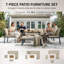 Outsunny 7 Seater Garden Furniture Set, 2 Loveseats, Armchair-1272653606