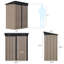 Remise en métal l 5 pi x P 3 pi pour la maison de rangement pour outils avec toit incliné et porte de patio verrouillable