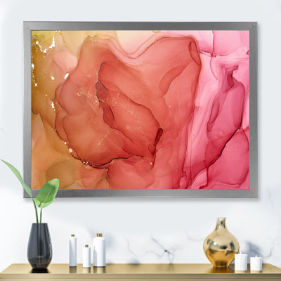 Encre rouge rouge et liquide II - peinture sur toile