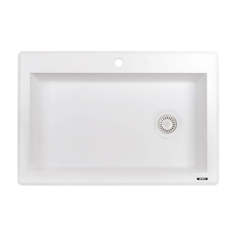 Évier de cuisine encastré 33 po x 22 po Ruvati, Blanc Arctique