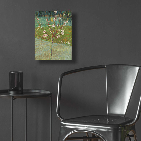 Red Barrel Studio® Peach Tree in Blossom by MASTERS - Unframed Print ...