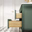 Meuble-lavabo de salle de bain autoportant vert 36 po entièrement assemblé avec structure en bois massif et plateau en marbre d'ingénierie