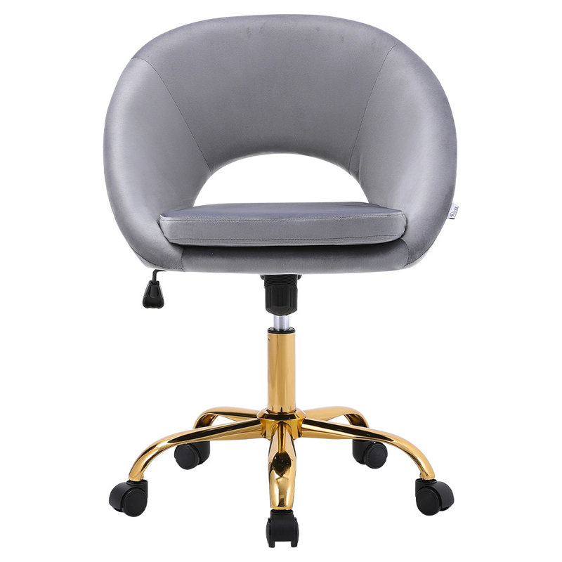 Velvet Office Chair, Grey