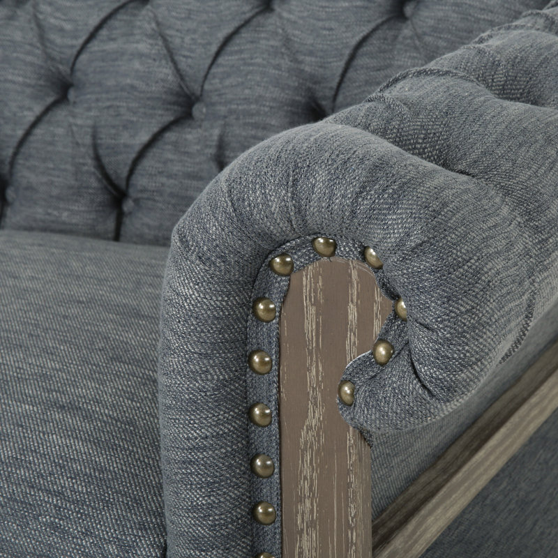 Canapé Chesterfield Cicley, Gris anthracite