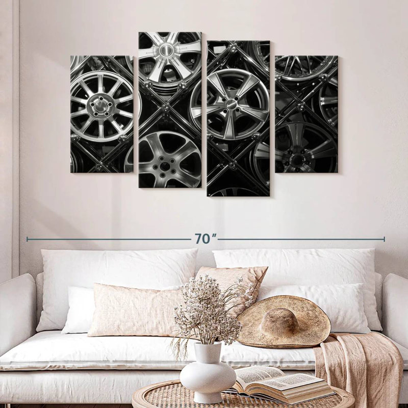 Mehar Car Rim Collection, 32" H x 52" W