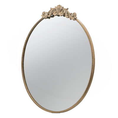 Exquisite Vintage-Inspired Round Mirror With Ornate Details And Durable Build