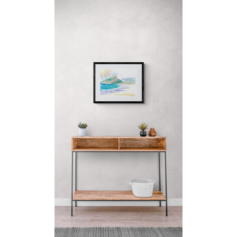 Beach Dreams Praia De Ipanema Rio De Janeiro Brazil Print by Martina Bleichner, Black Framed Canvas, 24" H x 32" W