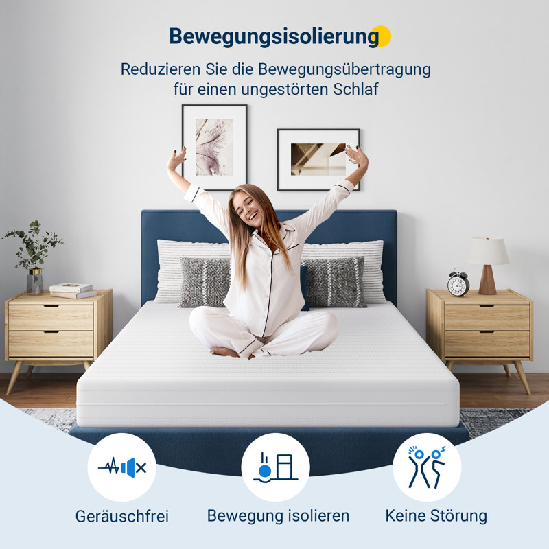Anely 14 cm foam mattress with 7-zone support layer made of natural sponge, European Single (90 x 200 cm)