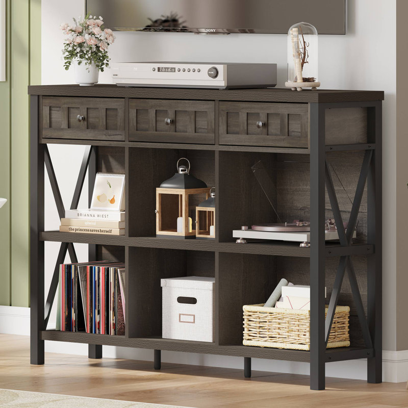 Guinna Storage Bookcase, Dark Gray
