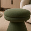 Tabouret Xyna en forme de champignon, base piédestal, tissu brun selle-130623925