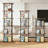 4-Tier 360-Degree Rotating Bookshelf Tower, Space-Saving Revolving Bookcase With Sturdy Metal Frame And MDF Shelves, Floor Standing Corner Storage Organizer For Home Office Study