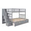 Lit simple superposé au dessus d'un lit double avec lit gigogne simple (gris) (VIEUX SKU: LT000025AAE-1)-1630138481