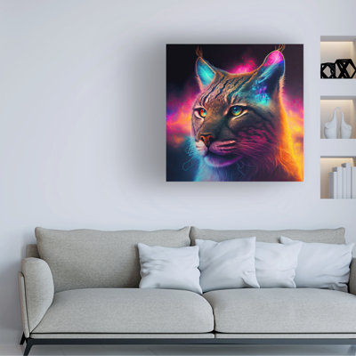 Wrapped Canvas Wall Art - Wumples  'Bobcat 2' Wall Art for Living Room, Bedroom, or Office Décor  - 24x24