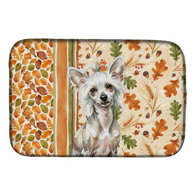 Hairless Mottled Pattern Chinese Crested Heirloom Fall Dish Drying Mat