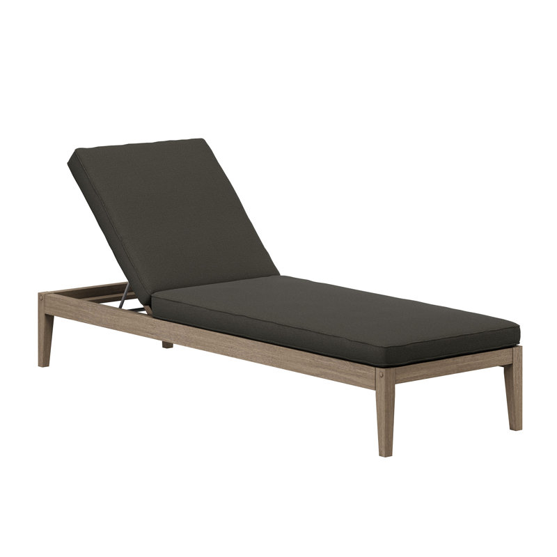 Northlake Outdoor Teak Chaise Lounge In Weathered Gray Flint, Gray