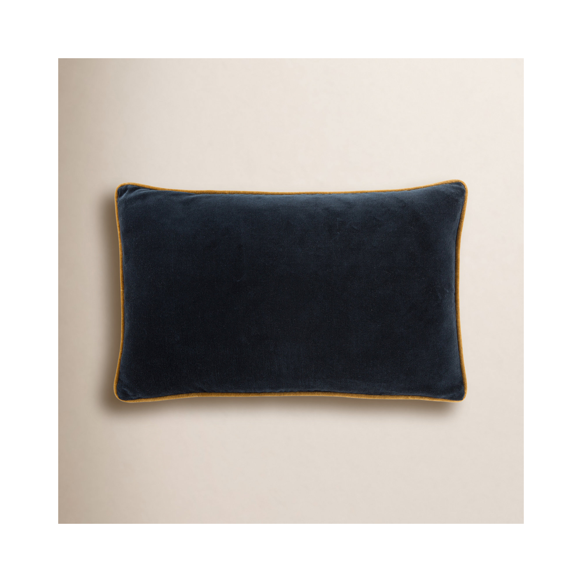 Amory Cotton Lumbar Throw Pillow, Navy, Down