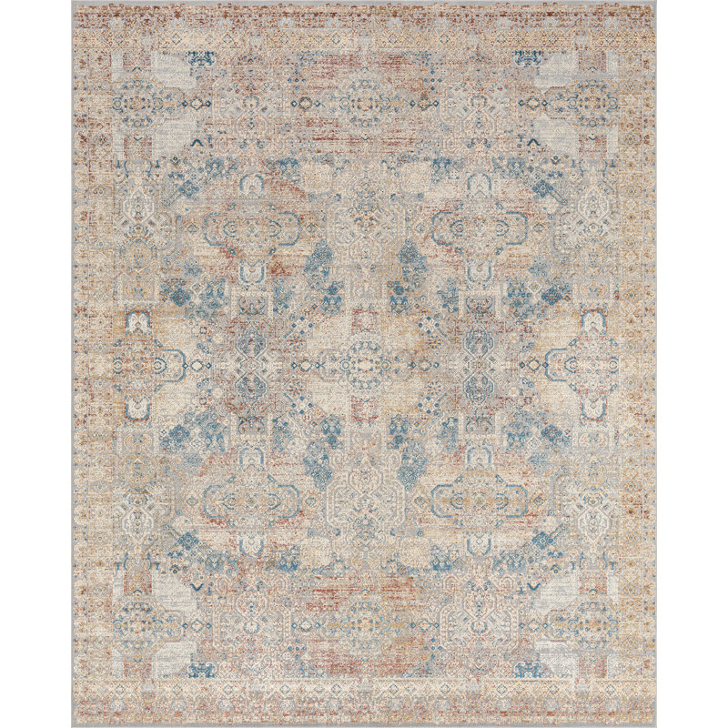 Preslie Area Rug in Grey, Rectangle 4' x 5'11"
