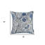 Coussin décoratif à feuilles bleues et grises