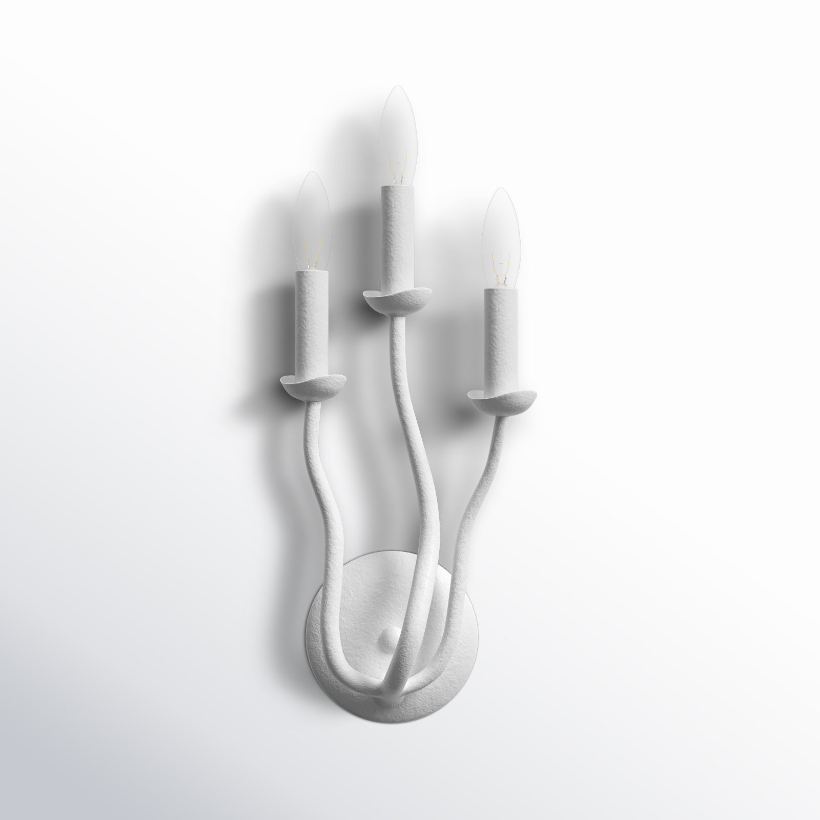 Reign 3-Light Dimmable Candle Sconce, Gesso White
