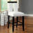 Set of 2 Chairs Black And White Leatherette Beautiful Padded Counter Height Chairs Slit Back Design Kitchen Dining Room Furniture
