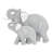 Polystone Elephant Decorative Silver Sculpture