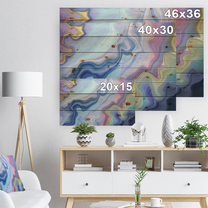 « abstract marbleed », impression, H 36 po x l 46 po x P 1,5 po, Bois