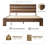 Queen Size Bed Frame with Headboard & Footboard Solid Wood Platform Bed, Central Metal Legs, 12 Sturdy Slatted Base, Easy Assembly, No Box Spring Needed, Anti-Noise & Slip-Free, Walnut Finish-1122935827-1122935839