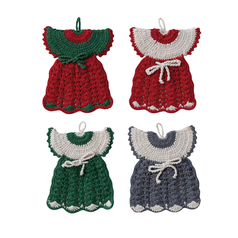Crocheted Cotton Dress Pot Holder