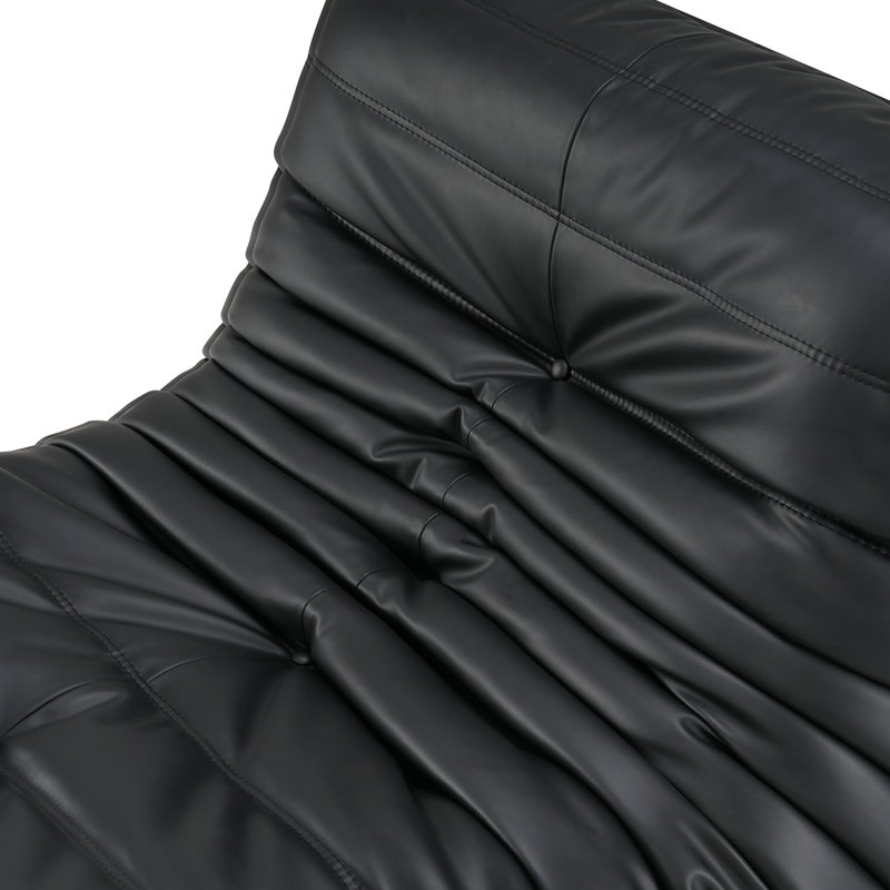 Fauteuil à billes McCullen, fauteuils à billes, chauffeuse douce, L 34 po x H 28 po x P 40 po, Microfibre noire / microsuède