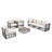 7-Piece Patio Conversational Sofa Set-1853710501