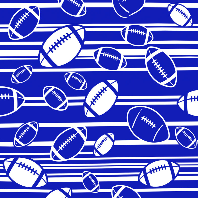 Couvertures rayées de football, L 60 po x H 80 po, Moyen bleu blanc