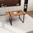 55 Inch Modern Rustic Industrial Dark Wood Tone MDF Dining Table, 1.5" Thick Tabletop & Black Rectangular Metal Legs, Home Kitchen Dinner Table For 4-6 People-1237272166