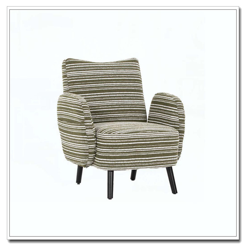 Boucle Upholstered  Accent Chair, Olive Green