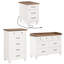 Ensemble de chambre à coucher 3 pièces, comprenant une commode à 5 tiroirs, une commode à 6 tiroirs et une table de chevet avec tiroir et armoire, blanc cassé