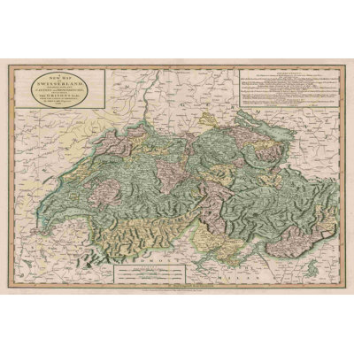 Vintage Map Of Switzerland by John Cary - Wrapped Canvas Graphic Art