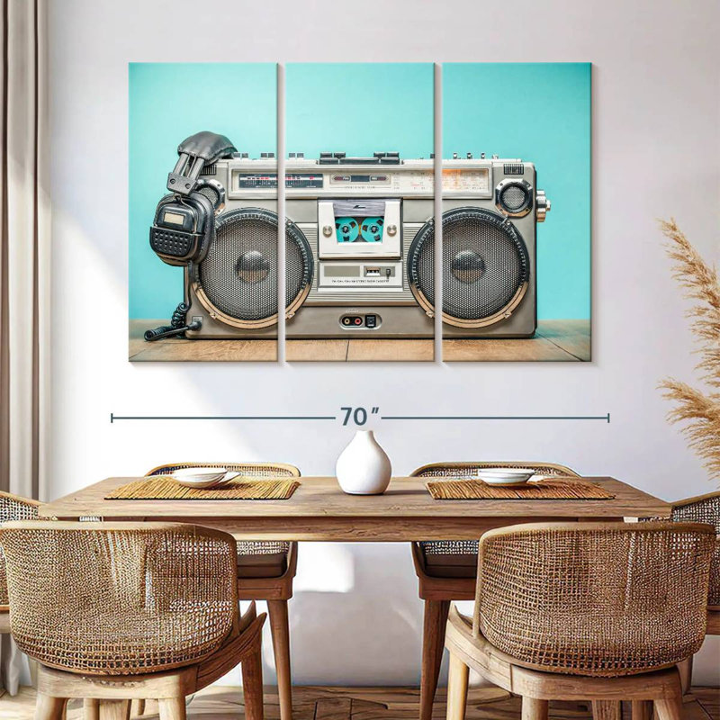 Boombox et écouteurs Abarca Vintage, H 28 po x l 45 po