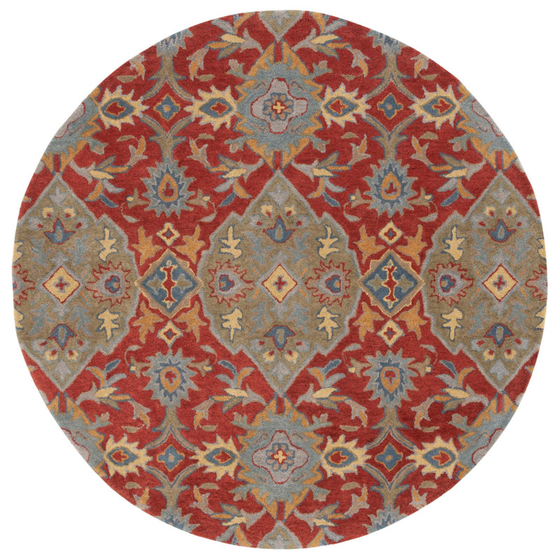 Lyliana Hand Tufted Wool Floral Rug, Round 6'