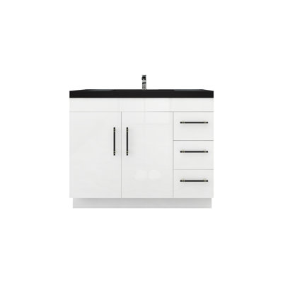 Campball 42'' Single Bathroom Vanity with Plastic Top