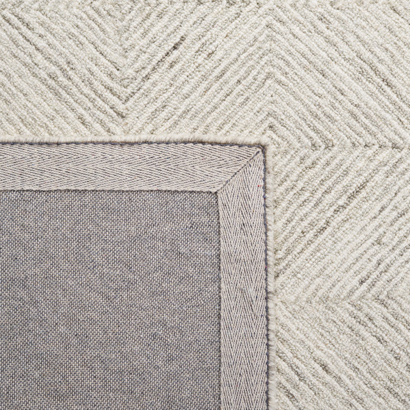 Tapis abstrait gris / ivoire Williamstown 427, Tapis de couloir 2 pi 3 po x 9 pi