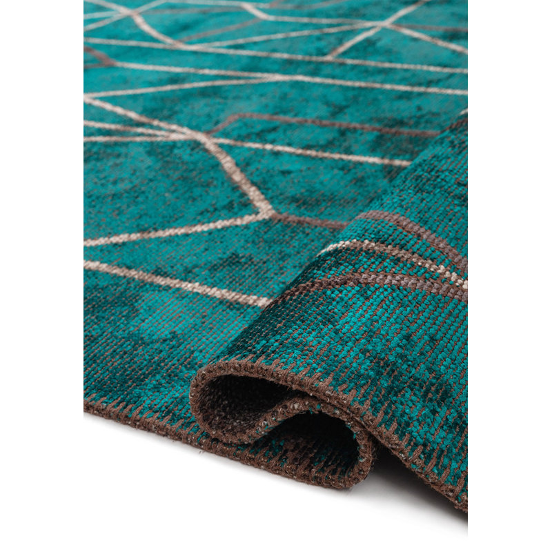 Anagha Abstract Hand Loom Indoor / Outdoor Area Rug, Rectangle 5'3" x 7'6"