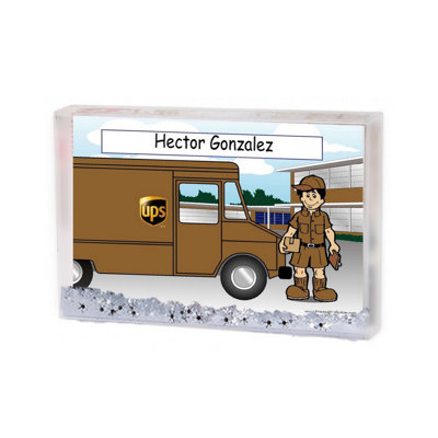 Personalized UPS Driver Male MINI Snow Globe Frame Gift
