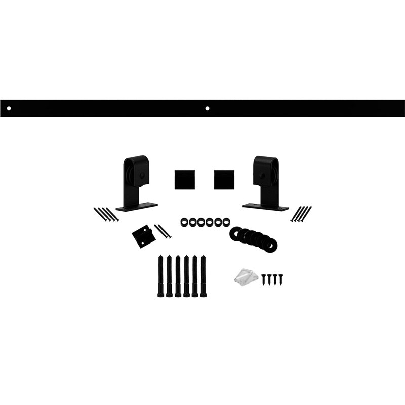 Matte Black Steel 60-Inch Barn Door Hardware Kit