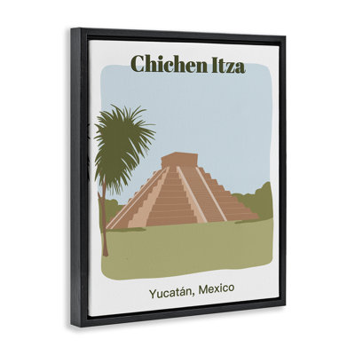 Chichen Itza, art mural encadré flottant par Regina Moore