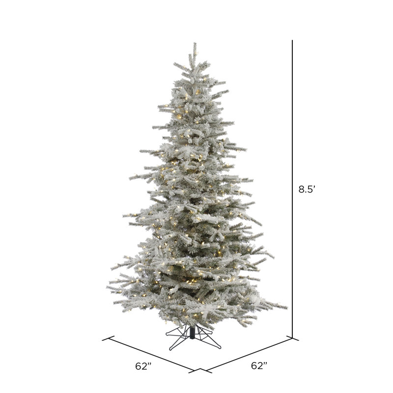 Sierra Flocked Fir Artificial Christmas Tree, Warm White LED, 8.5' H